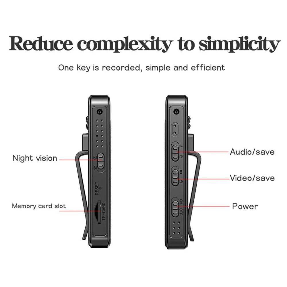 كاميرا صغيرة 1080P HD محمولة صغيرة 180 ° مسجل فيديو رقمي كاميرا BodyCam للشرطة بالأشعة تحت الحمراء للرؤية الليلية كاميرا فيديو للمراقبة #5
