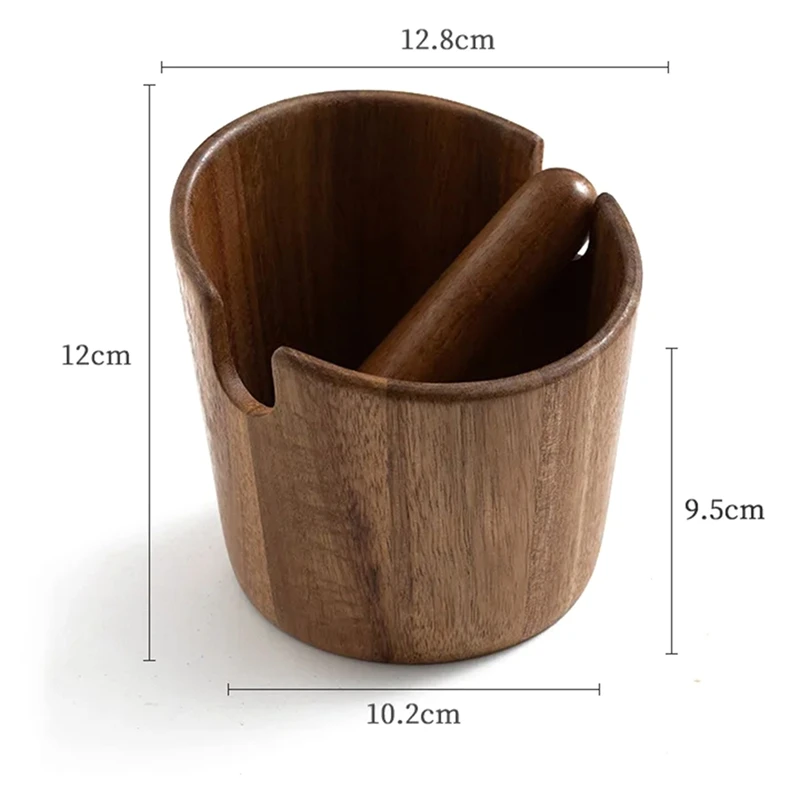 Knock the Slag Bucket Coffee Grounds Knock Box Ground Coffee Container Solid Wood Knocking Tank Coffe Accessories Tools Retail