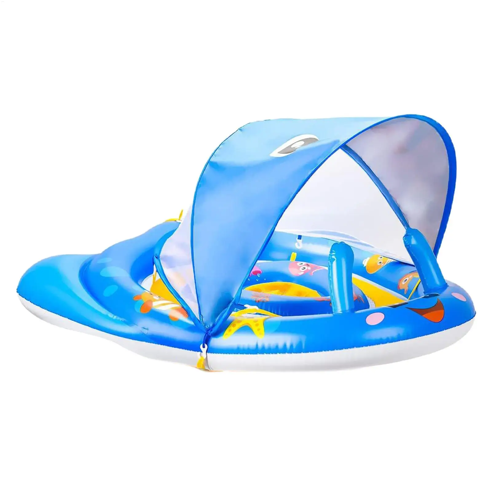 Cerchi da nuoto per bambini con baldacchino parasole Anello galleggiante gonfiabile Piscina estiva Giochi d'acqua Attrezzatura da nuoto per bambini Sport acquatici