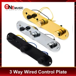 Black/Gold/Chrome 3 Way Wired Loaded Prewired Control Plate Harness Switch Knobs for TL Style Electric Guitar Parts