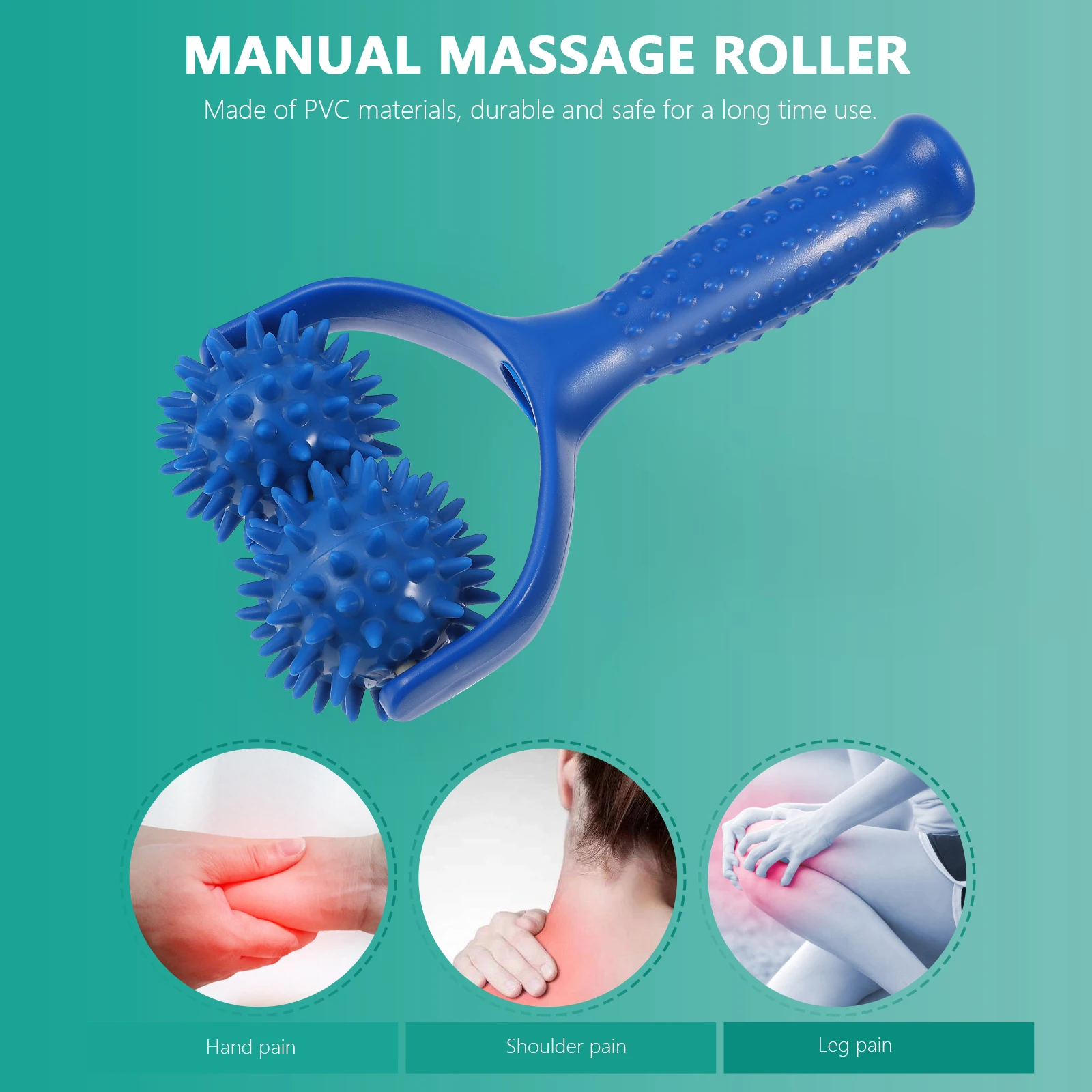 

Massage Roller Manual Massager PVC Durable Safe Fine Workmanship Manual Massager Lightweight Portable Back Wrist Body