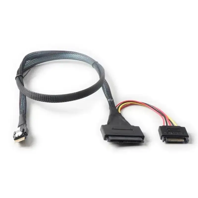 

Cable SlimSAS SFF-8654 4i to SFF-8639 U.2 Adapter Cord , 80cm Hard Extender Cable with 15Pin Wire Dropship