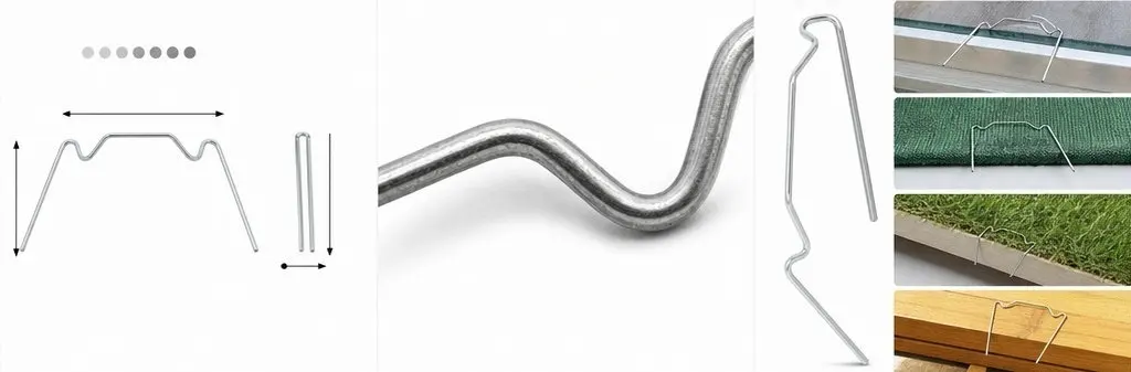 150Pcs W-Shaped Greenhouse Glazing Clips – Heavy-Duty Wire Fixing Clamps for Glass, Artificial Turf & Landscaping