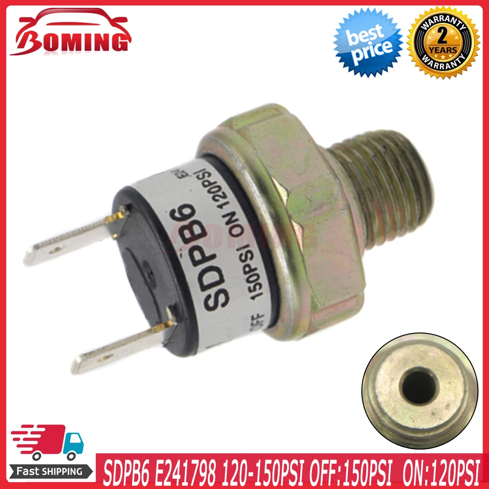 12V/24V Car Air Compressor Pressure Control Switch Valve 120-150PSI SDPB6 E241798 OFF 150PSI ON 120PSI Fits For Train Horn