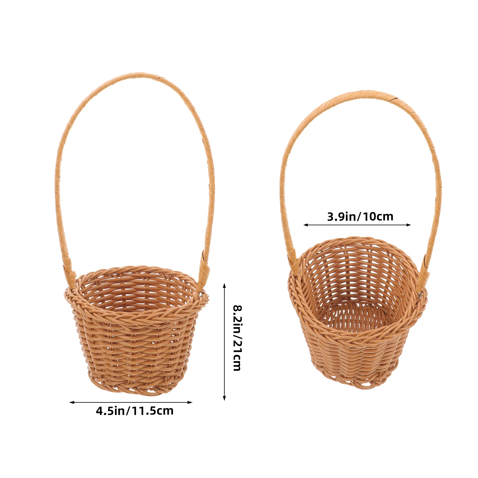 5 szt. Koszyk w stylu rustykalnym w kształcie jajka, mały koszyk pleciony z uchwytem, dekoracyjny pojemnik do przechowywania kwiatów, prezentów, dekoracja domu