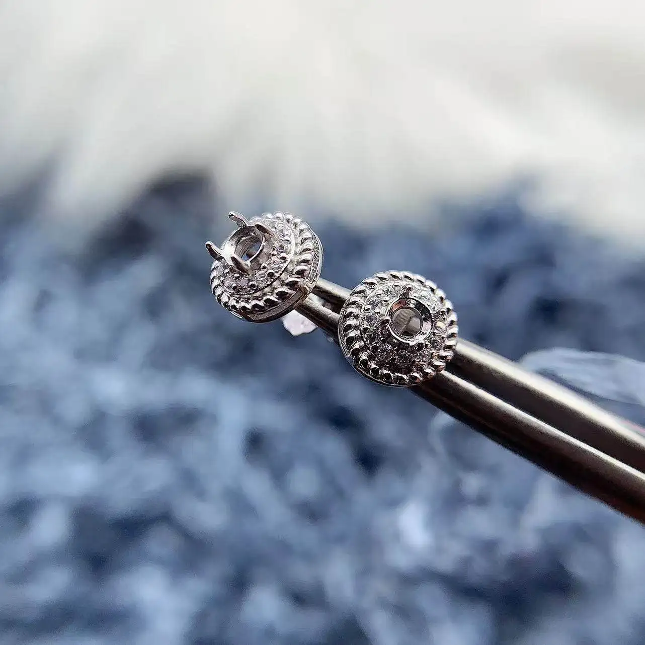 

MeiBaPJ Inlay Round 3*3mm Stone For Womens Gift DIY Earrings Settings S925 Sterling Silver Classic Charm Fine Jewelry Wholesale