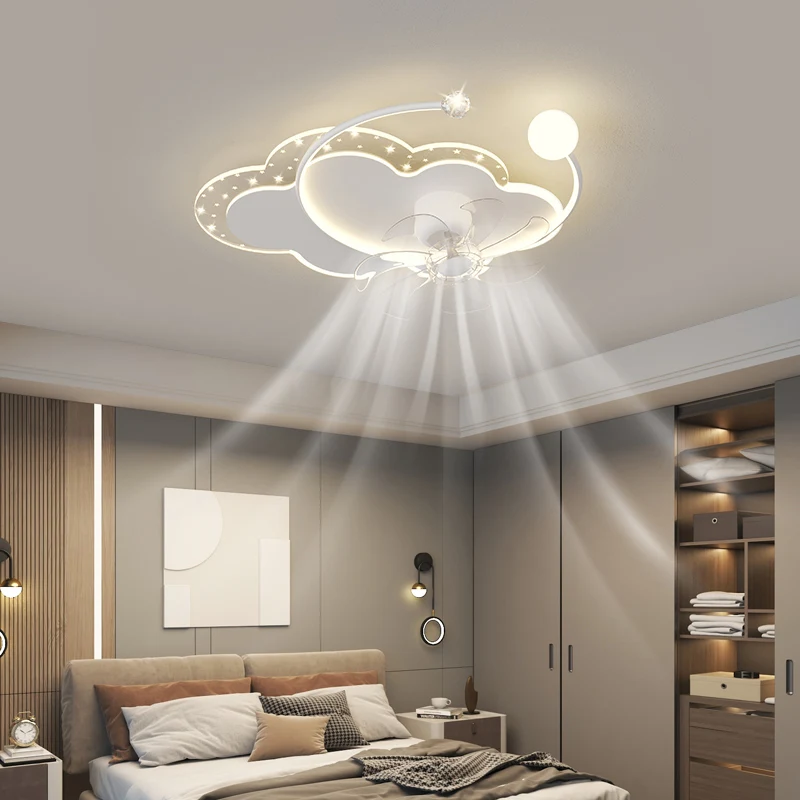 

Modern Led Cloud Ceiling Fan With Light Kids room Study Children Bedroom Ceiling Lamp Ventilador Lustre Baby Nursery Chandelier