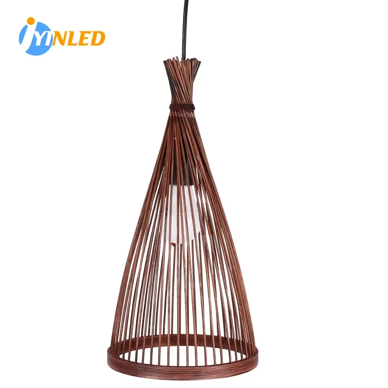 

D21/25/30CM Bamboo Pendant Lamp Hand Knitted Chinese Style Weaving Hanging Lamps Restaurant Home Decor Lighting Fixtures