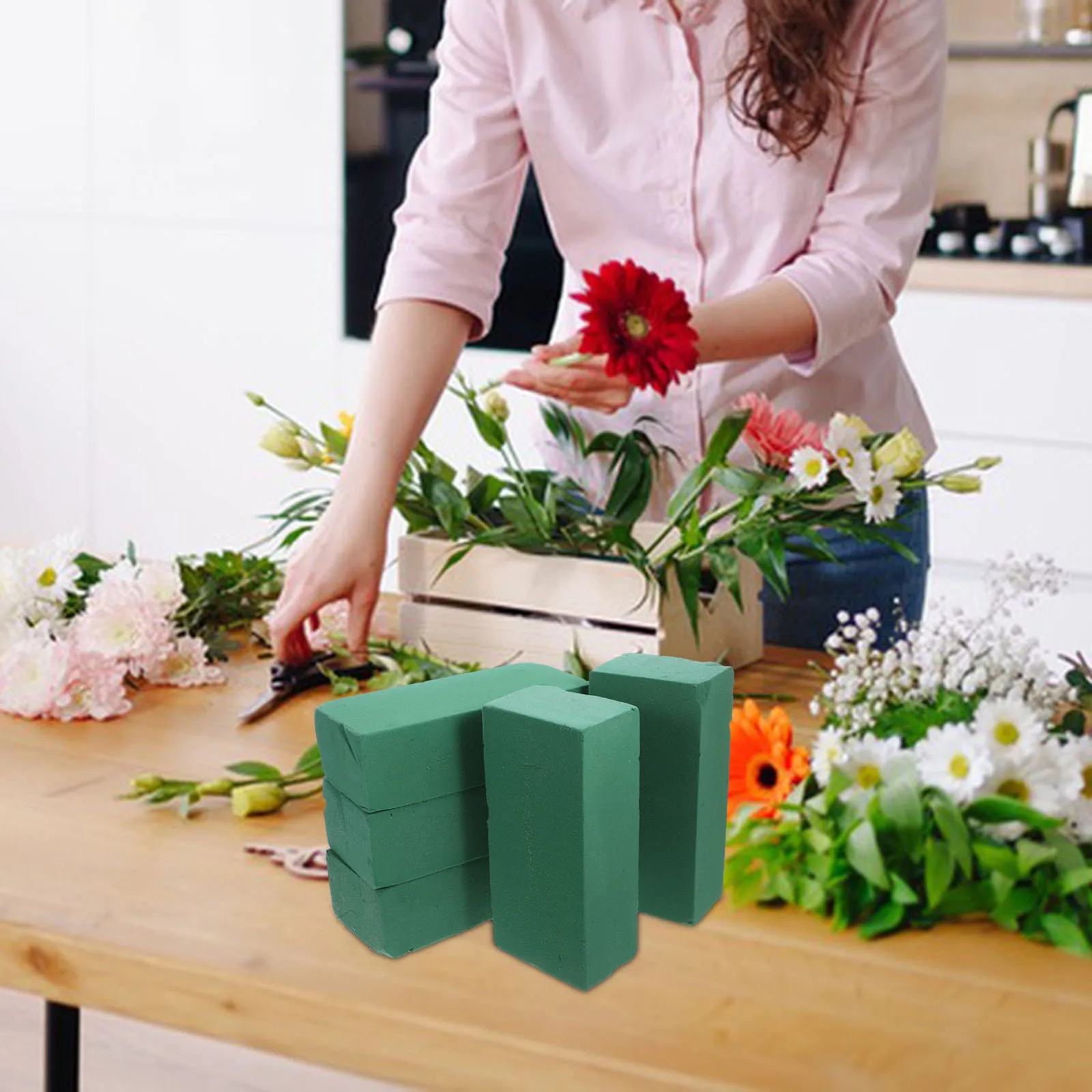 

10Pcs Absorbent Flower Mud Rectangular Floral Bases Strong Water Retention Flower Arrangement Supplies Floral Blocks for DIY