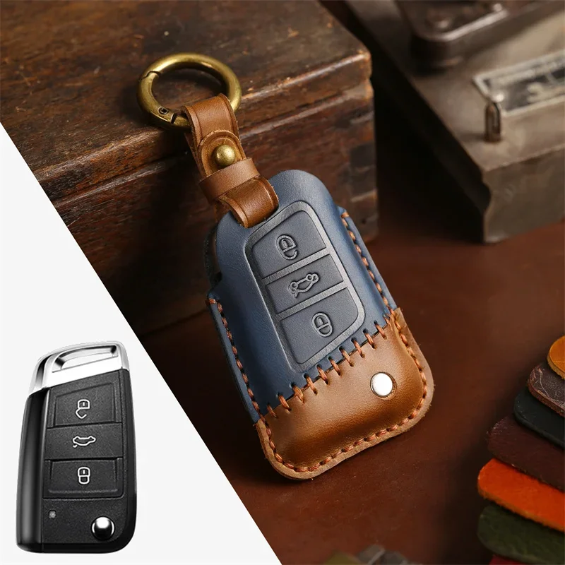 

1pc Car Key Case Cover For Volkswagen VW Golf 7 Gti Mk7 R Touran Skoda Octavia 3 Superb Karoq Kodiaq Seat Leon Mk3 Ateca