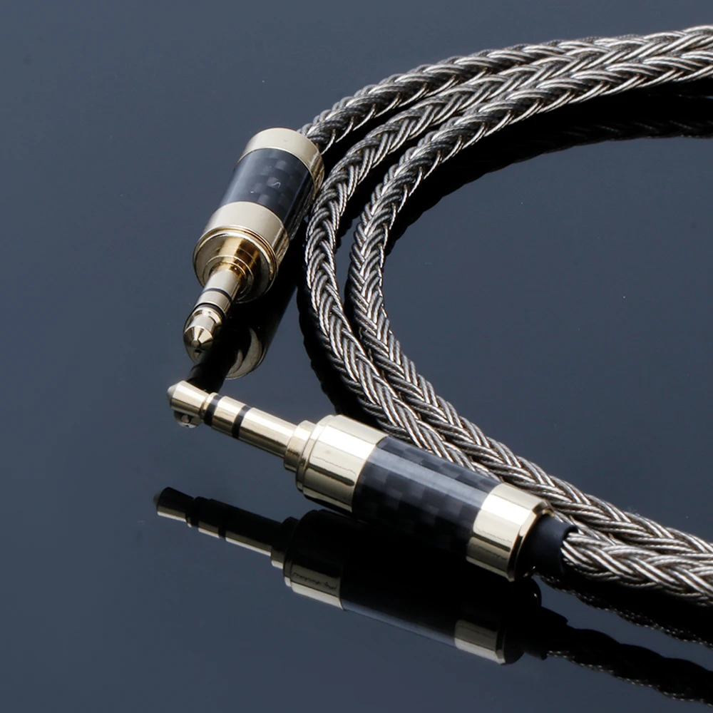 Kabel słuchawkowy Hi-Fi 7N OCC posrebrzany 3.5mm do 3.5mm, kabel adapter, kabel audio ulepszony, kabel do słuchawek, kabel audio Hi-Fi — zdjęcie produktu 4