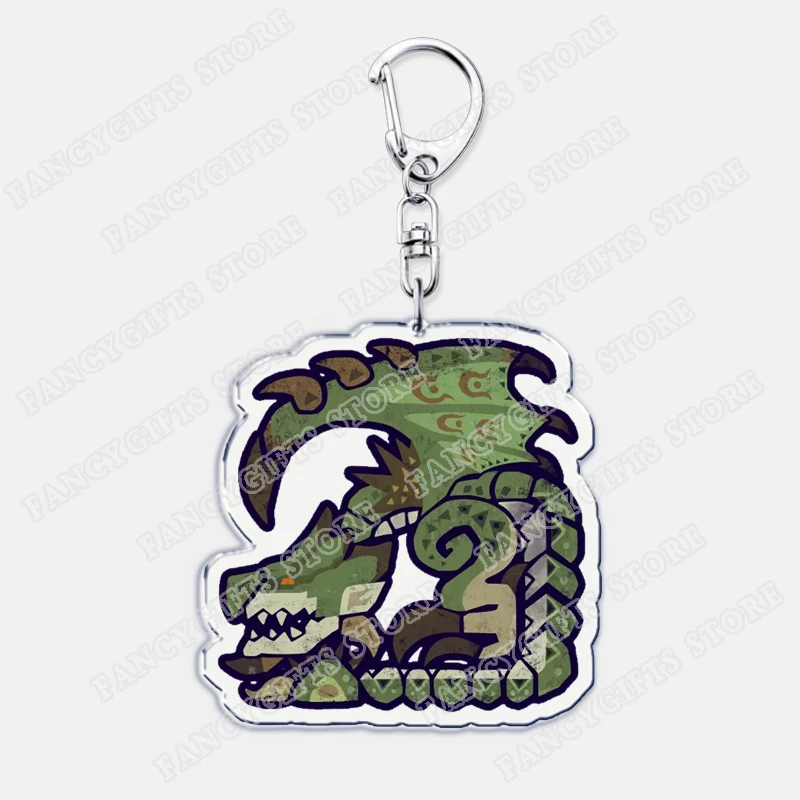 Game Monster Series Keychains for Accessories Bag Rathalos Nargacuga Nergigante Zinogre Keyrings Jewelry Fans Gamer Hunter Gifts