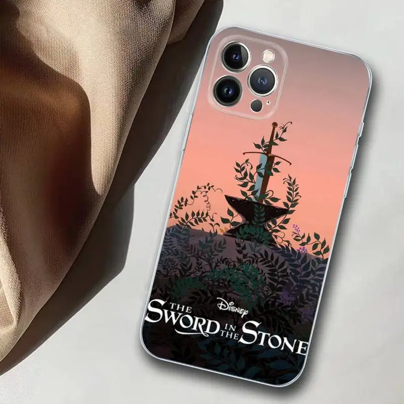 Disney Zwaard in de Steen Telefoon Case Voor iPhone 14 13 12 Mini 11 Pro XS Max X XR SE 6 7 8 Plus Zachte Siliconen Cover