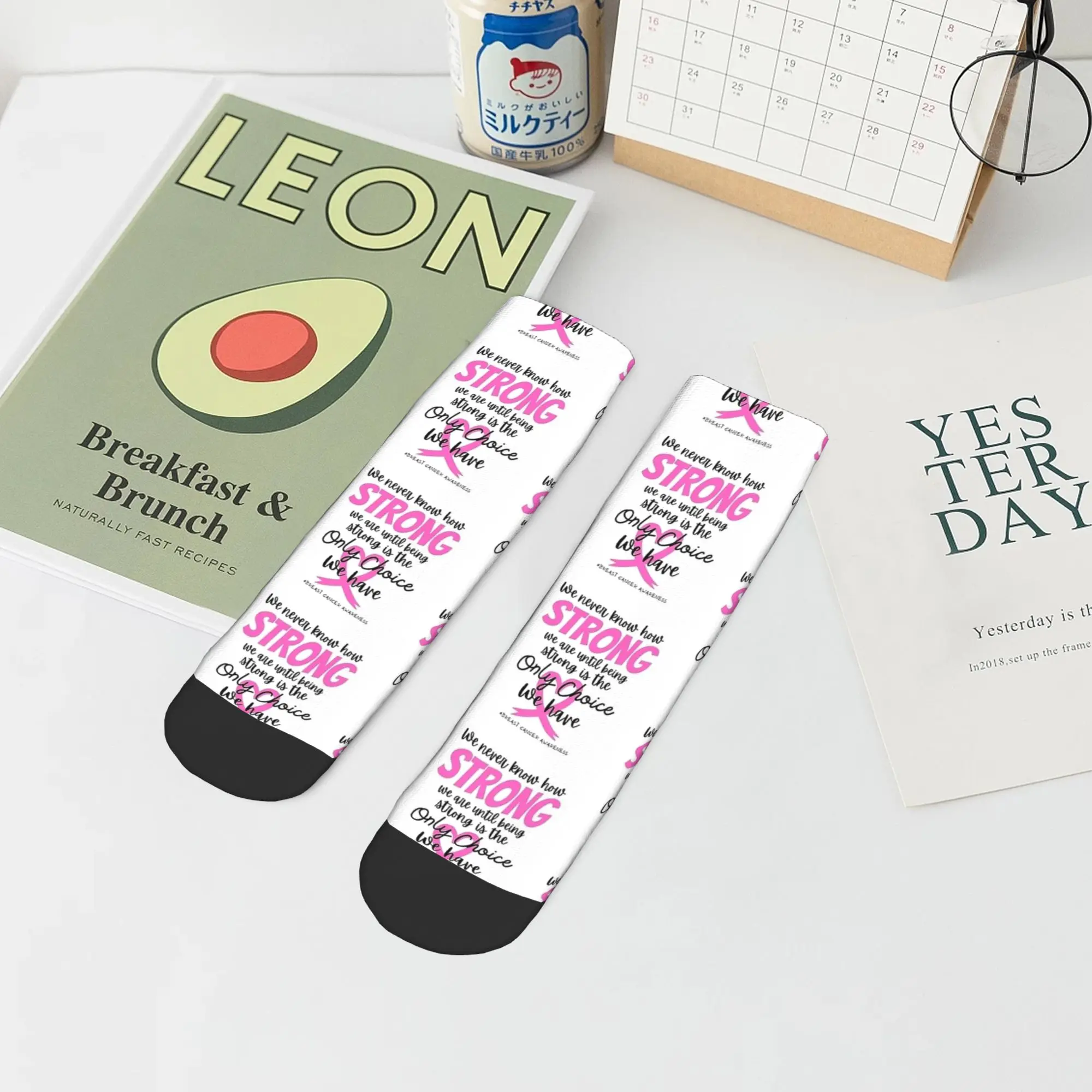 الكاحل الجوارب للرجال سرطان الثدي المحارب الوعي الجوارب غير رسمية الرسم عدم الانزلاق الراحة لينة الخريف مضحك تسلق جورب #6