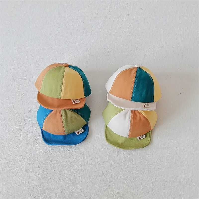 New Baby Hat Spring Summer Cute Rainbow Soft Brim Shade Hat Boys Girls Travel Sunscreen Visors Kids Baseball Caps 6 8 10 12 24M