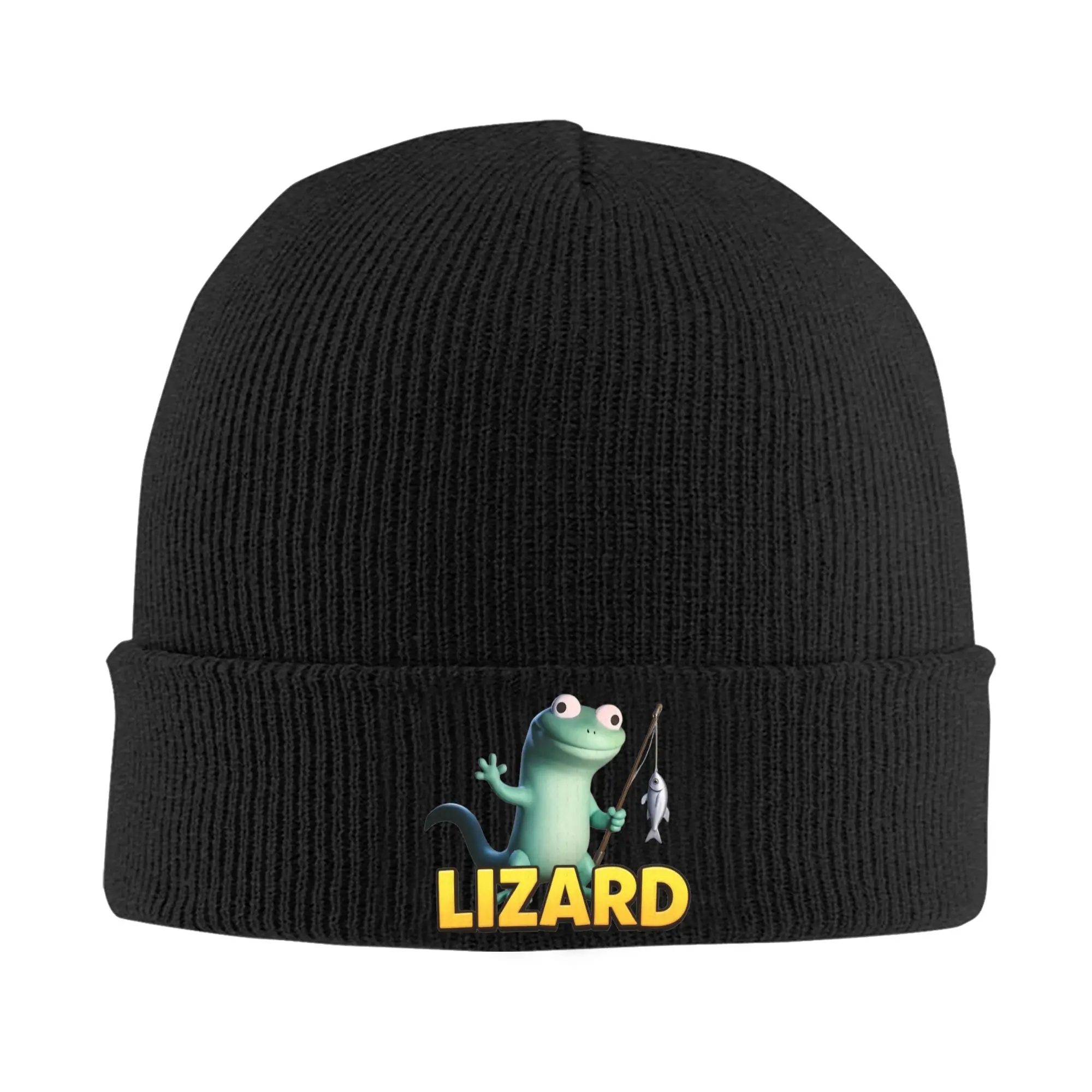 Tom Lizard Fishing Meme Knit Hat Beanie Winter Hat Warm Acrylic  New Cap Men Women Gifts,