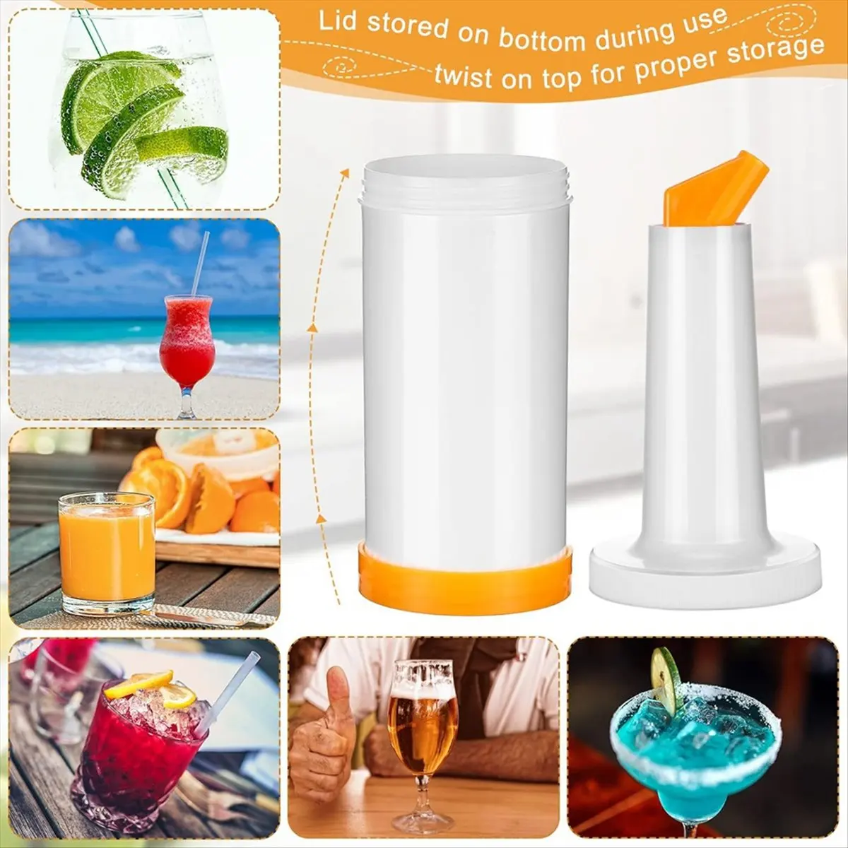 AA77 NEW 4 Pack Bar Pour Colorful Juice Pouring Bottle Containers 34 Oz Plastic Juice Dispensers for Bar Home Kitchen Party