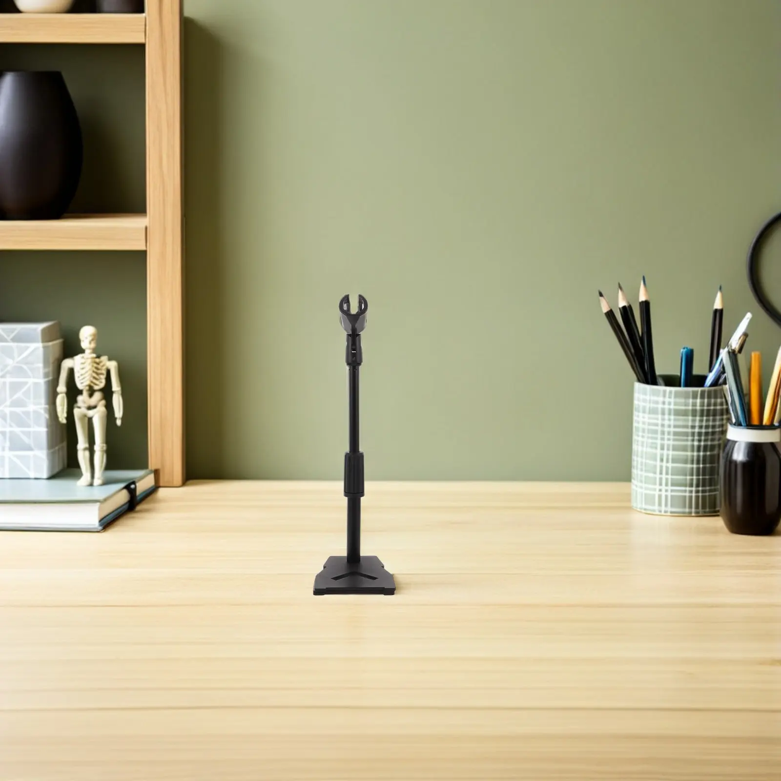 

Набор из 1 шт.: Настольная регулируемая металлическая подставка для микрофона, телескопический держатель для микрофона, устойчивый кронштейн для прямых трансляций