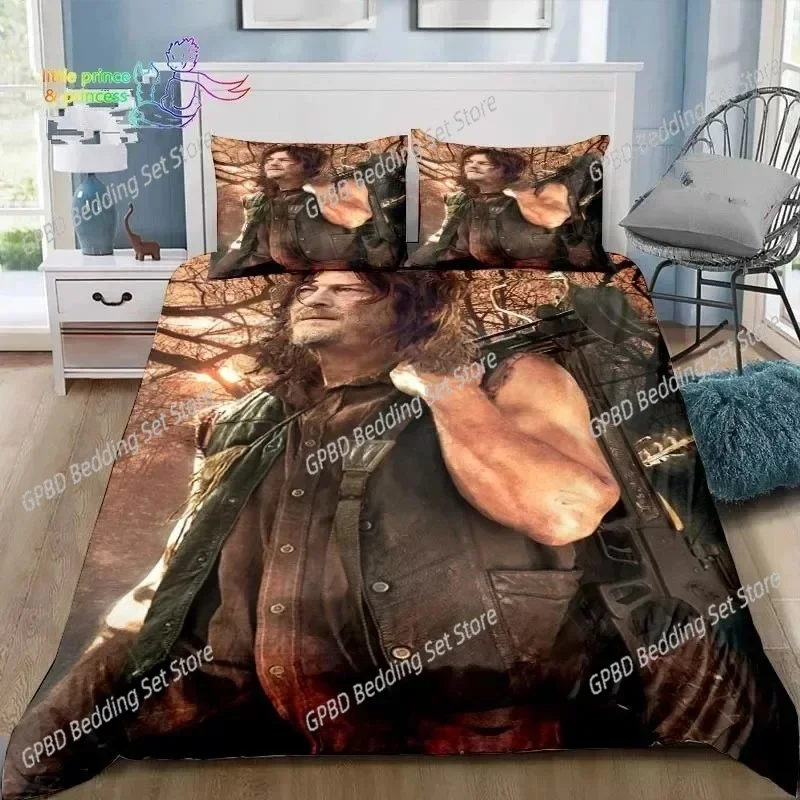 Walking Dead Daryl Dixon Wings Mark 3D Bedding Set Duvet Cover Pillowcases Twin Full Queen King Size Home Decor Quilt Boys Gift