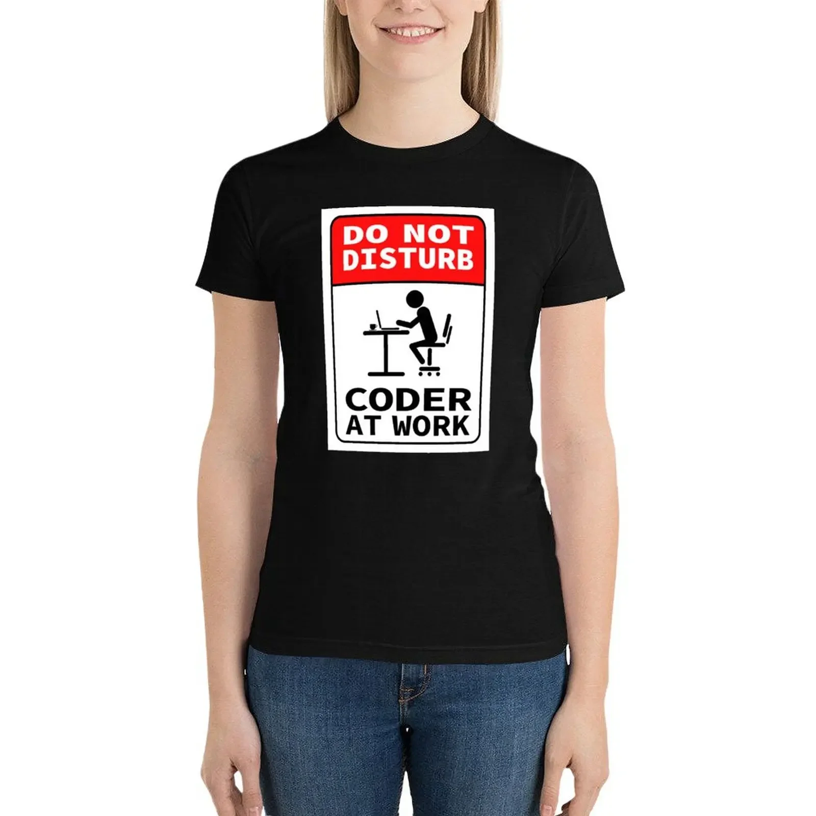 

DO NOT DISTURB CODER AT WORK white Best seller class based object oriented programming language coder T-Shirt