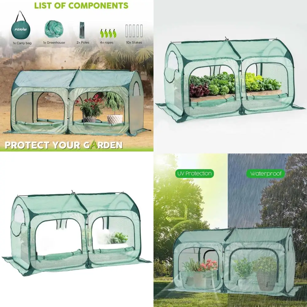 

Тепличный туннель среднего размера с сетчатыми окнами для садоводства, защита заднего двора от холода и солнца