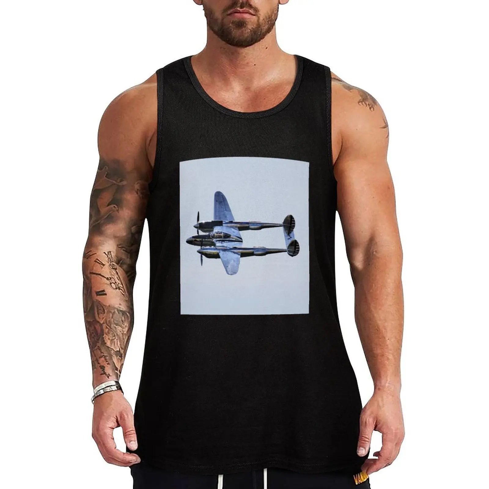 Lockheed P-38 Lightning Tank Top Moisture Wicking Sports Tank Top Running Workout Shirt