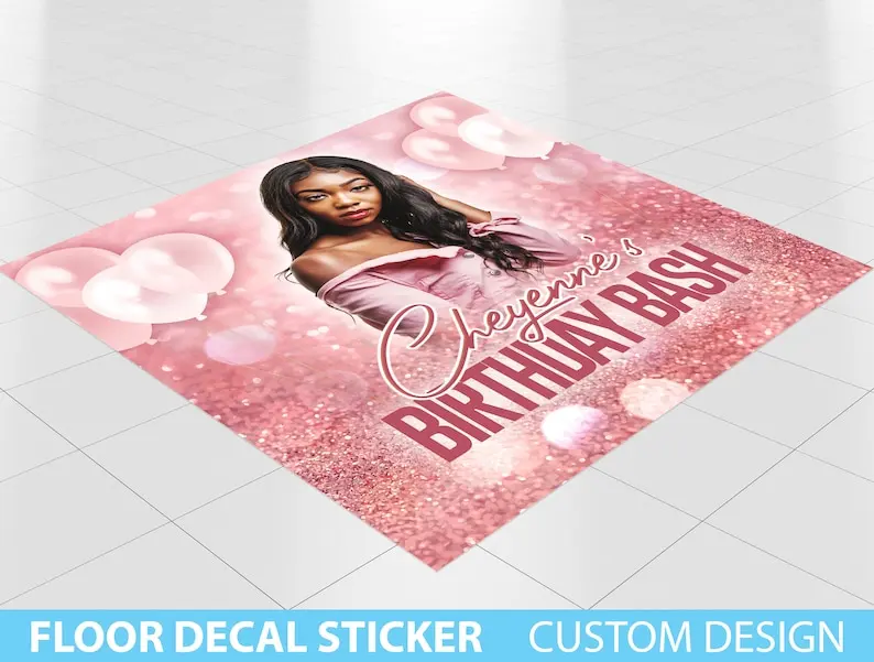 Custom Floor Decal sticker, Removable Sticker, Vinyl Floor Banner, Adhesive Floor Banner Sticker Decal Removable, Birthday Dance