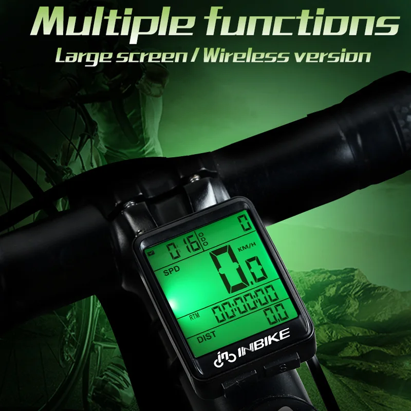 INBIKE Bike Computer Waterproof MTB Cycling Speedometer Wireless Wired Bicycle Odometer Computer LED Digital For Riding Cycling