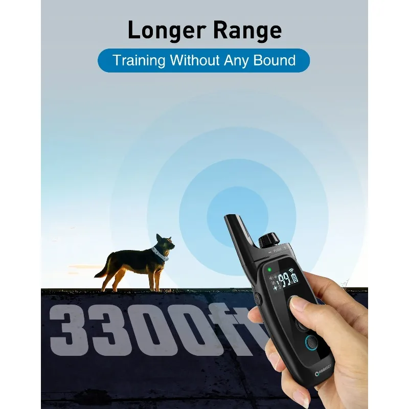 

ABBIDOT T50 Training Collar Dogs Electric Shock for Large Pets 3000ft with LED Light Canine Equipment Supplies Accessories Strap