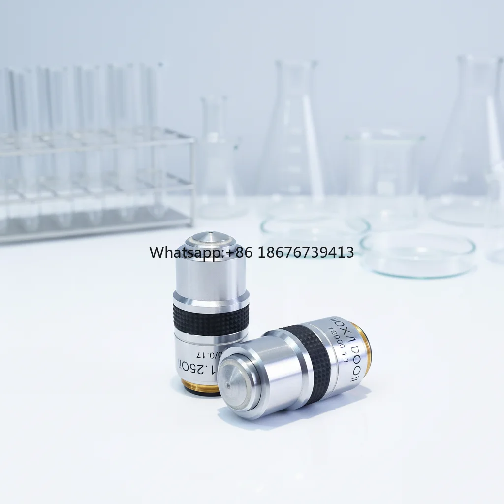 Objectif de microscope de haute précision, optique à focale infinie, 10X 20X 40X 60X 100X pour usage en laboratoire