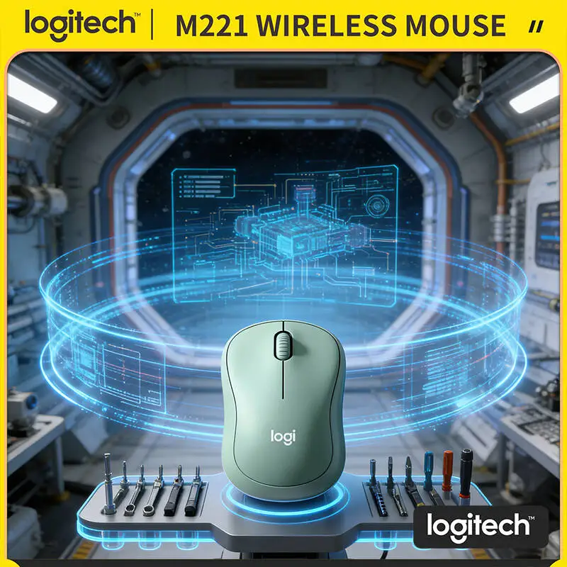 Logitech M221 Silent Optical Mouse - 10m Working Range 18-Month Battery Quiet Clicks Fit for Laptop Desktop PC Mac Peripherals