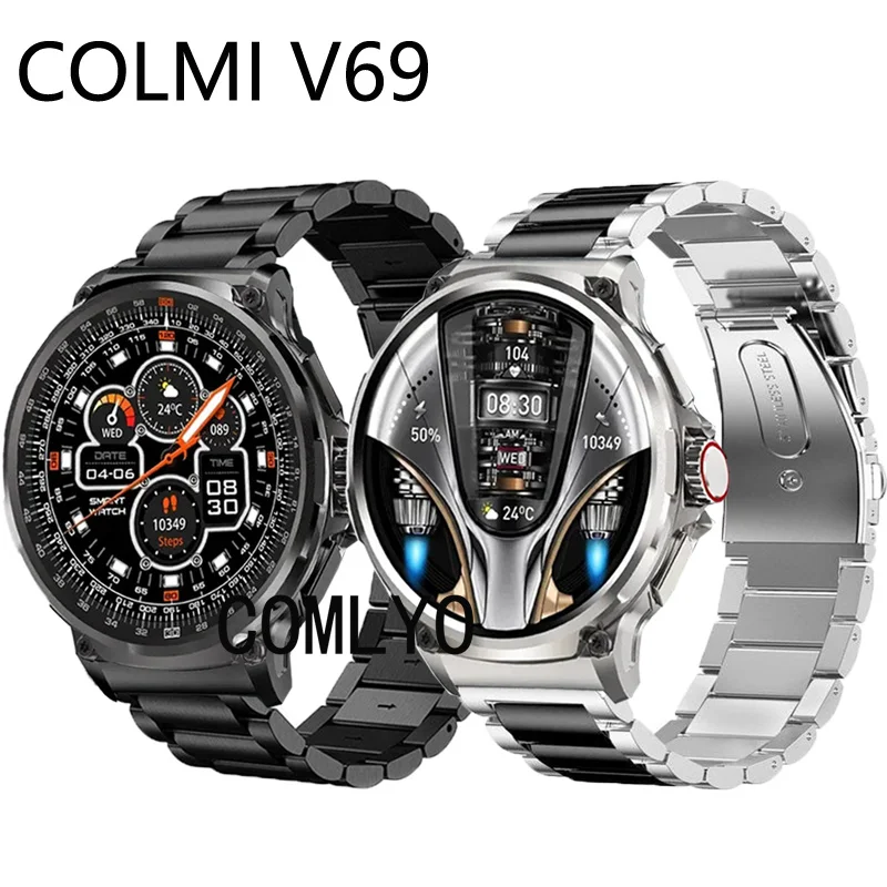 For COLMI V69 Strap Metal Stainless Steel Adjustable Band Bracelet Luxurious Belt