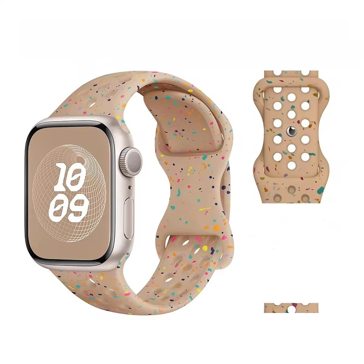 Schönes Silikonarmband mit Blumenpunkten für Apple Watch Armbänder Damen 11/10/9/7/ 38mm 40mm 41mm 42mm 44mm 45mm 46mm Armband