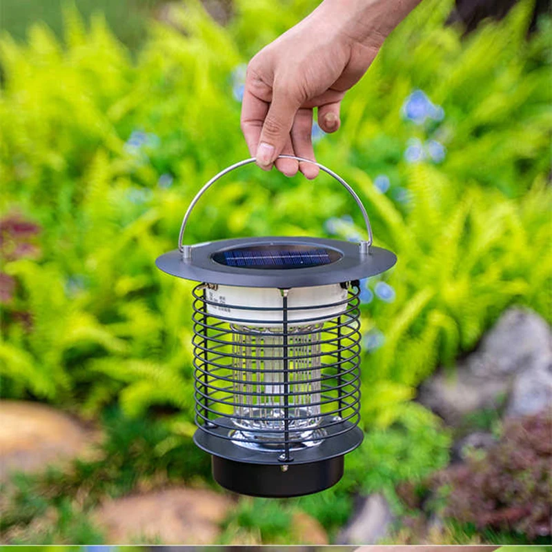 Outdoor courtyard garden solar UV mosquito killing e insetticida household electric shock lampada per intrappolare le zanzare