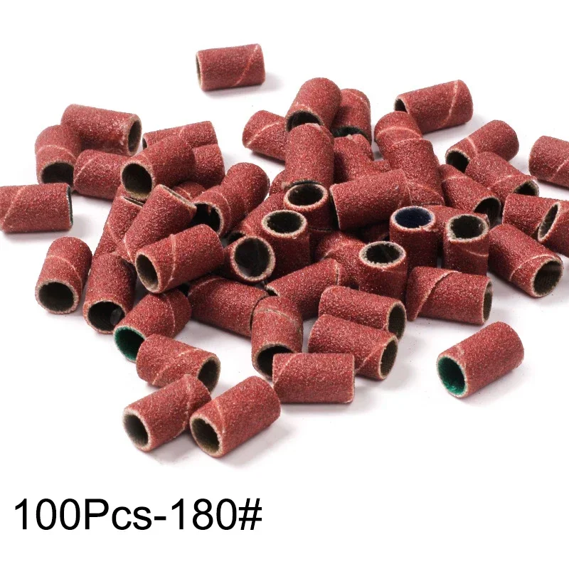 100/50 piezas de bandas de lija cebra para máquina de uñas, fresas, pulido, grano 80#150#240#, removedor de esmalte en gel, herramientas de repuesto 6