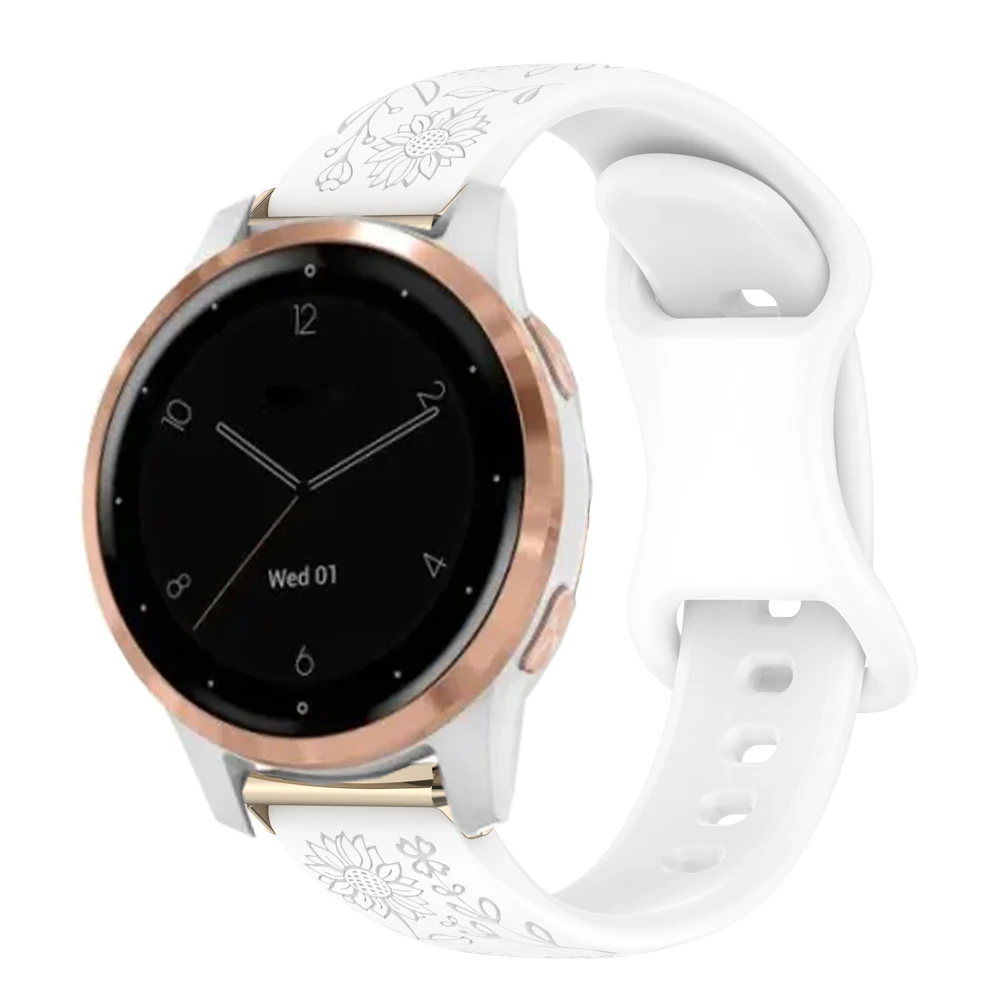 Vivoactive 4S 3S Silikonowy pasek 18mm 20mm do zegarka Huawei Watch GT 4 5 41mm Venu 2S/3S/Forerunner 265S 255S Bransoletka na nadgarstek
