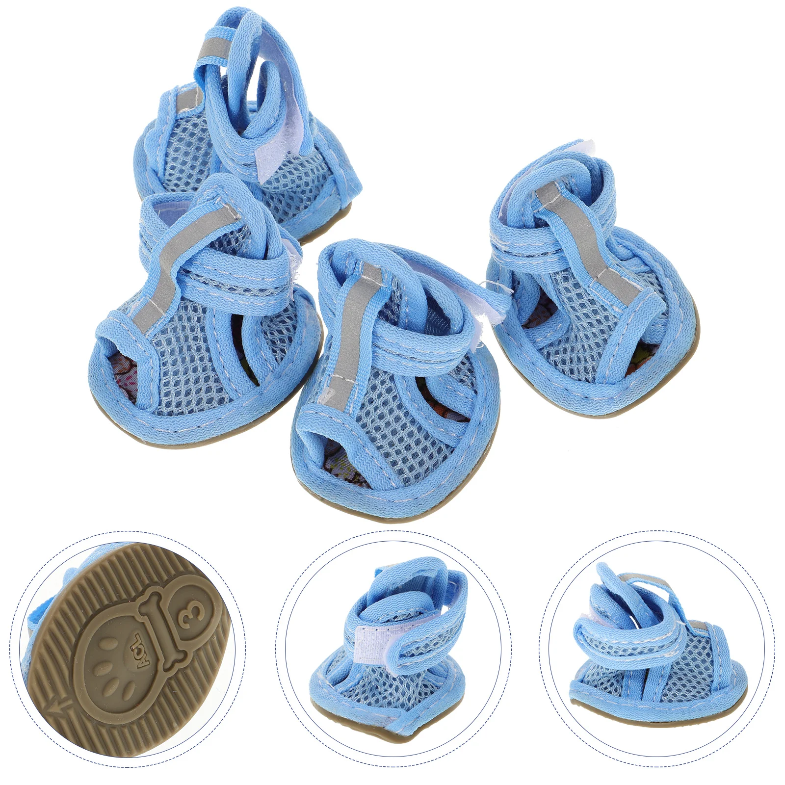 

4pcs Dog Sandals Small Large Mesh Pet Shoes Waterproof Booties for Puppies Outdoor Walking