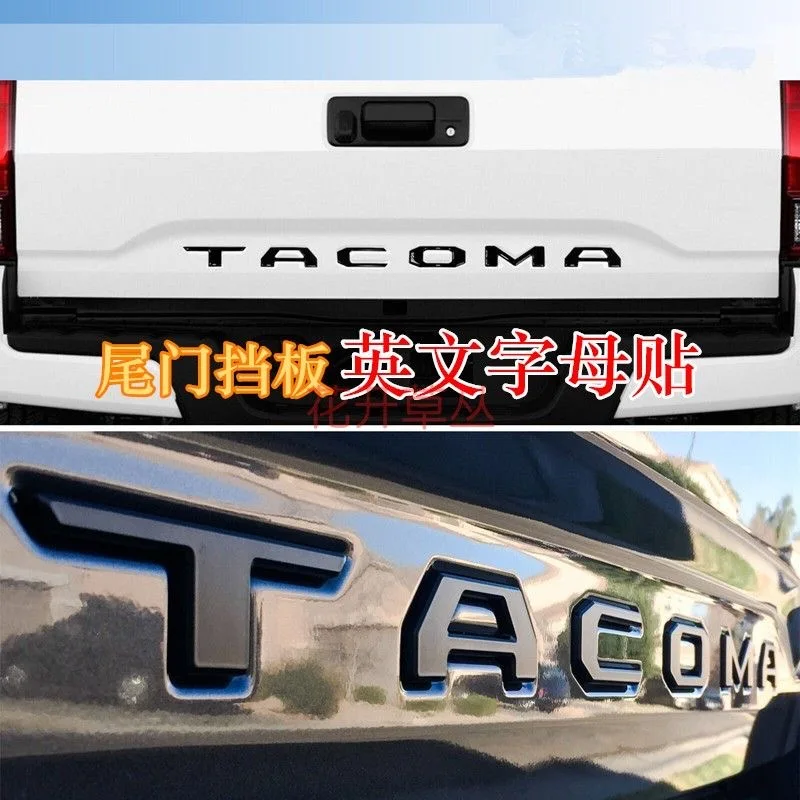 Wkładki 3D z wypukłymi literami na klapę bagażnika do Toyota Tacoma -2019 (Matowa Czerń)