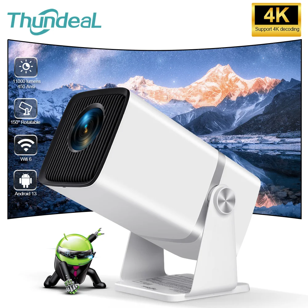 ThundeaL TD80W for 2K 4K Android 13 Projector Native 1080P PK HY320 Dual Wifi6 BT5.0 1920*1080P Cinema Portable Beam Projector