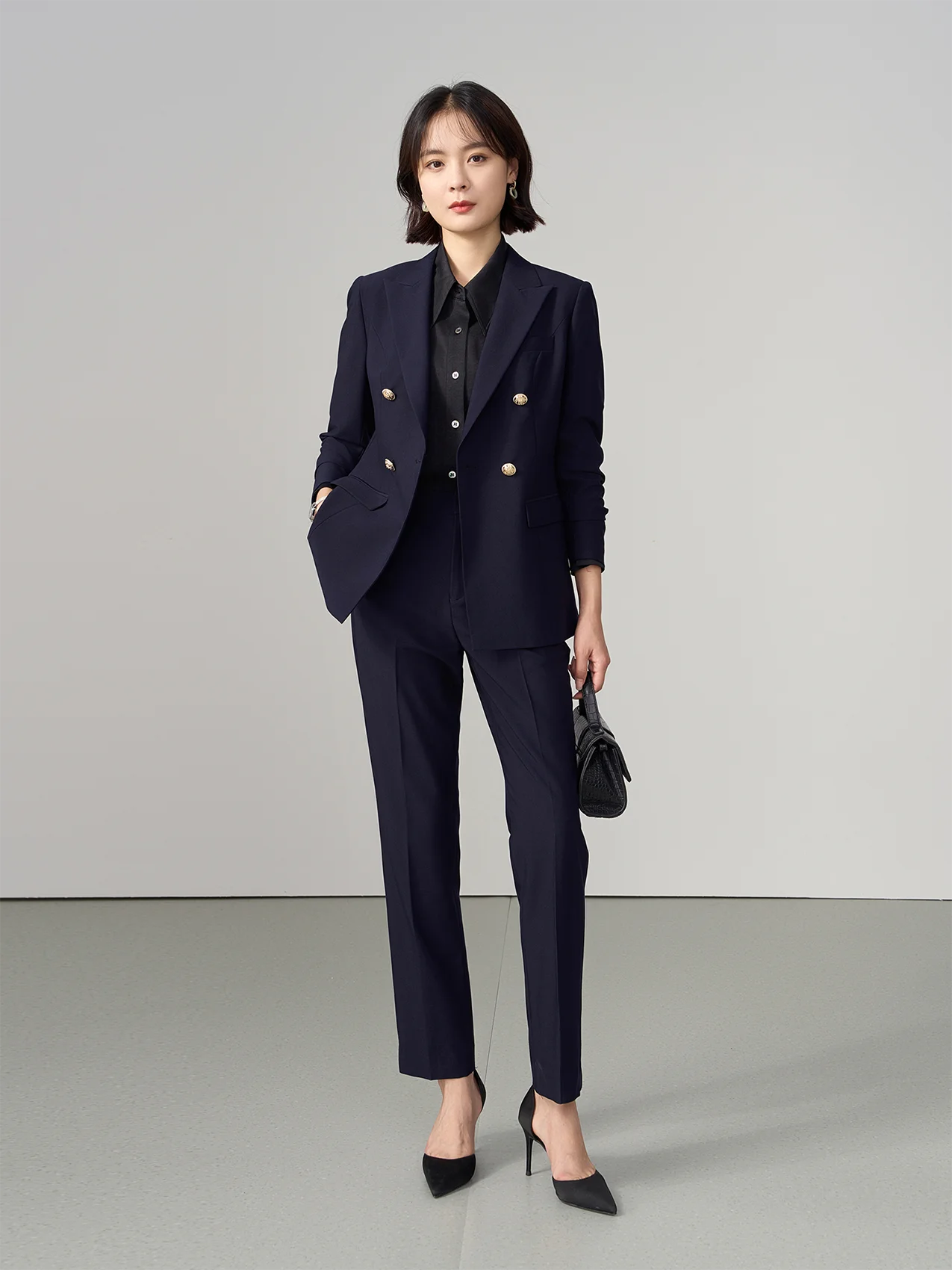 

Miss Bird Interview Formal k Blue Suit Set Women's Autumn Busin High-End Profional Career Western Coat Pants Ensemble
