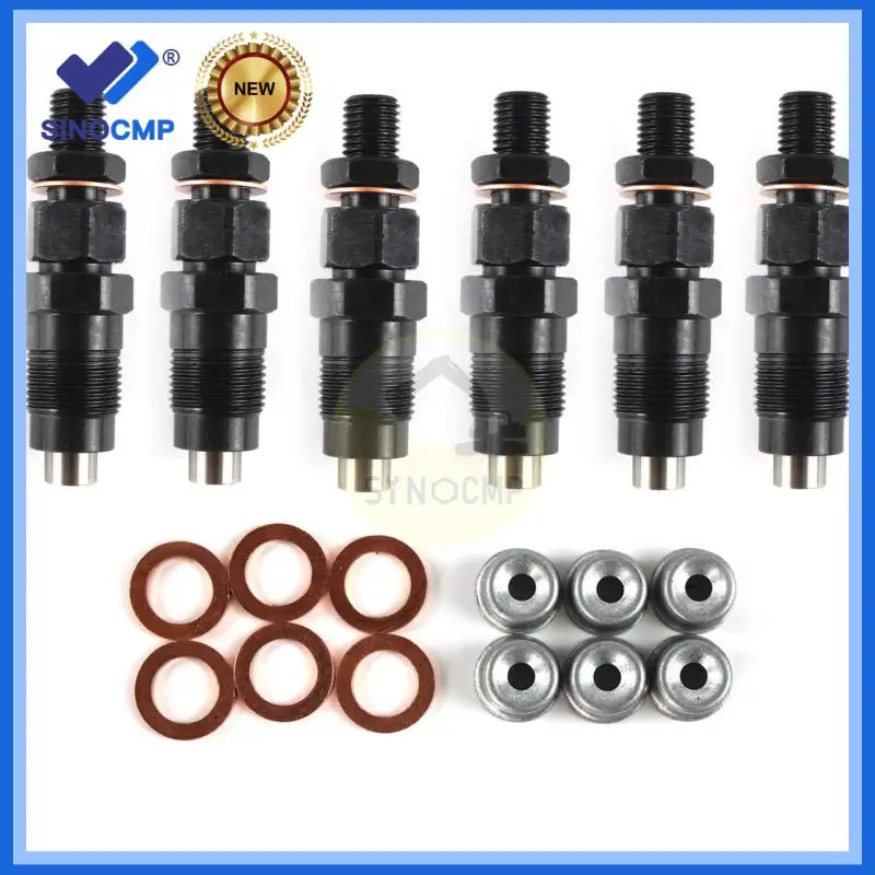 

6pcs SINOCMP Diesel Fuel Injectors Set with rings For Landcruiser Coaster 1HZ 70 & 80 series New