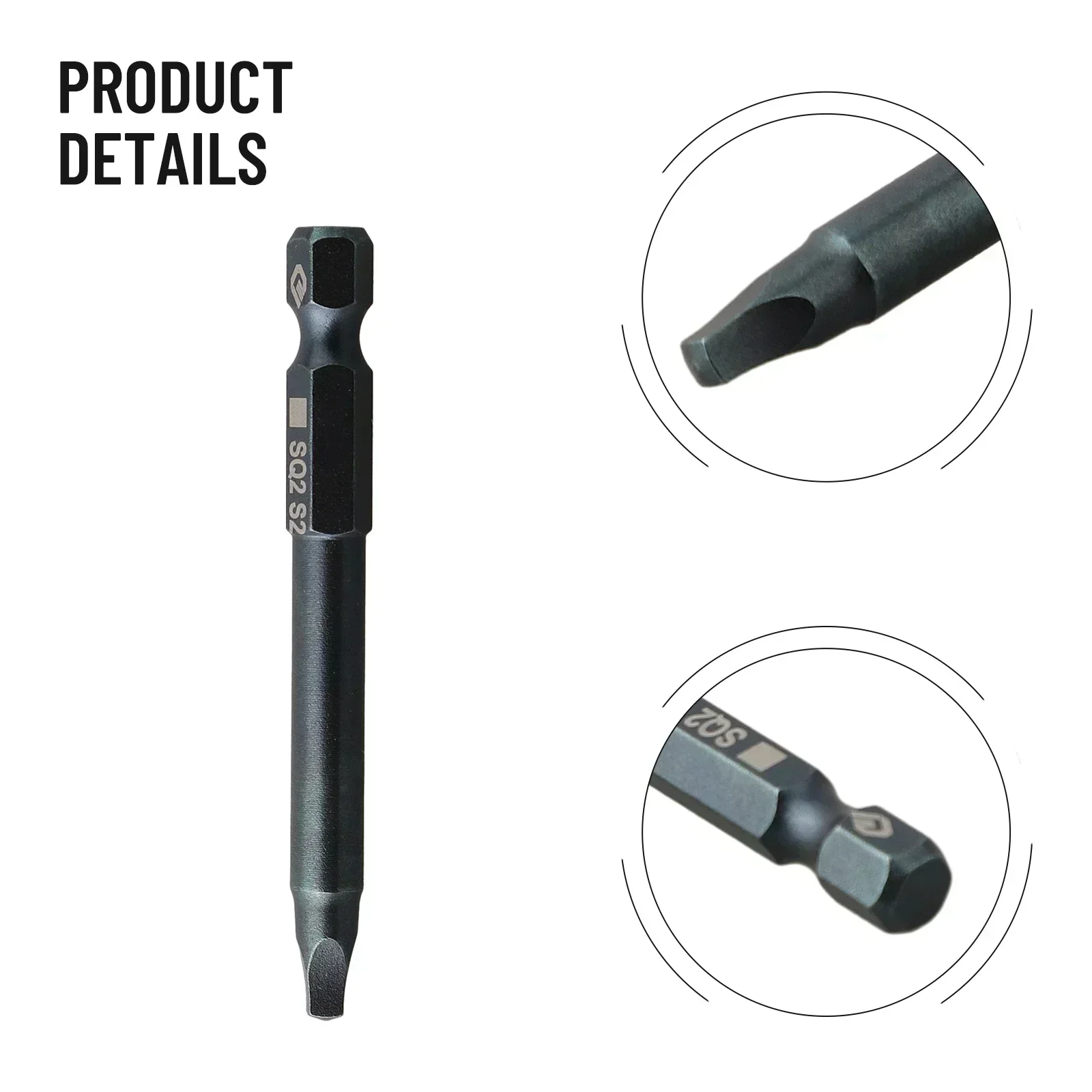 1 Pc Square Head Magnetic Screwdriver Bit SQ0 SQ1 SQ2 SQ3 65mm Length 6.35mm Hex Shank For Electric Screwdriver Drill Tool Parts