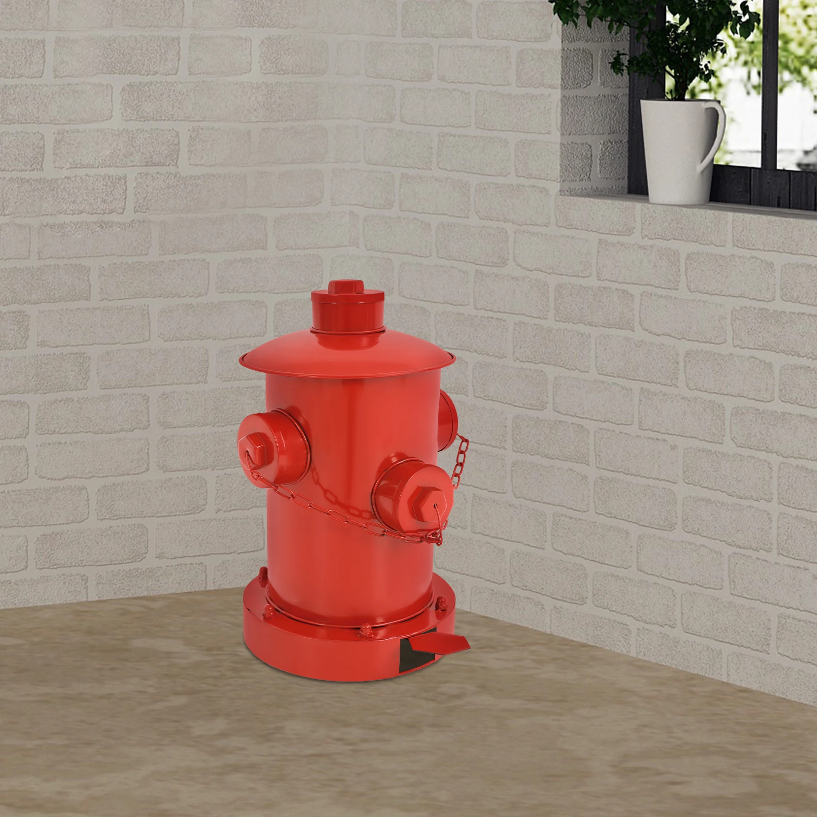 

Цилиндрический мусорный бак для внутреннего и наружного использования, 4,82 л, красный ретро, пожарный мусорный бак со съемным внутренним ведром