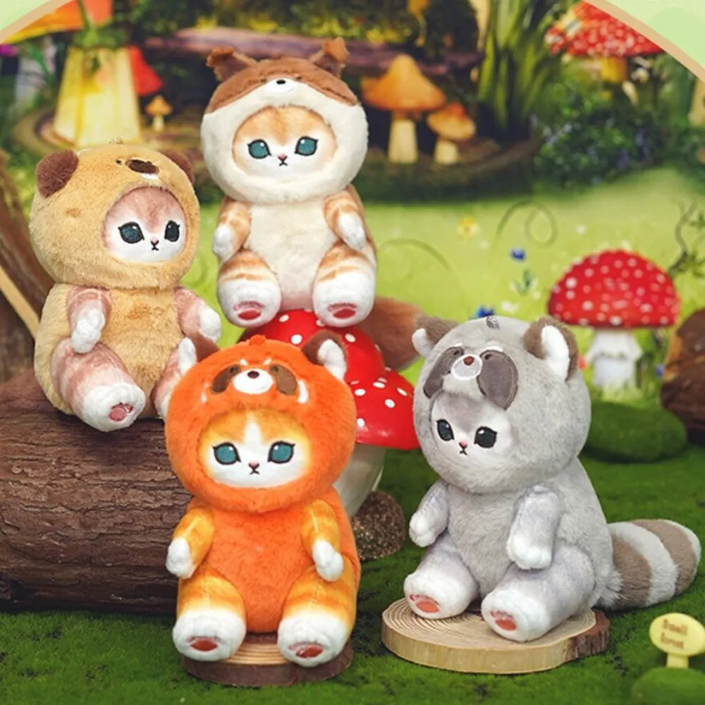 Cute Cat Disguised as a Long-Tailed Animal Plush Keychain Pendant Small Doll Gift Soft Keyring for Animal Lovers image 3
