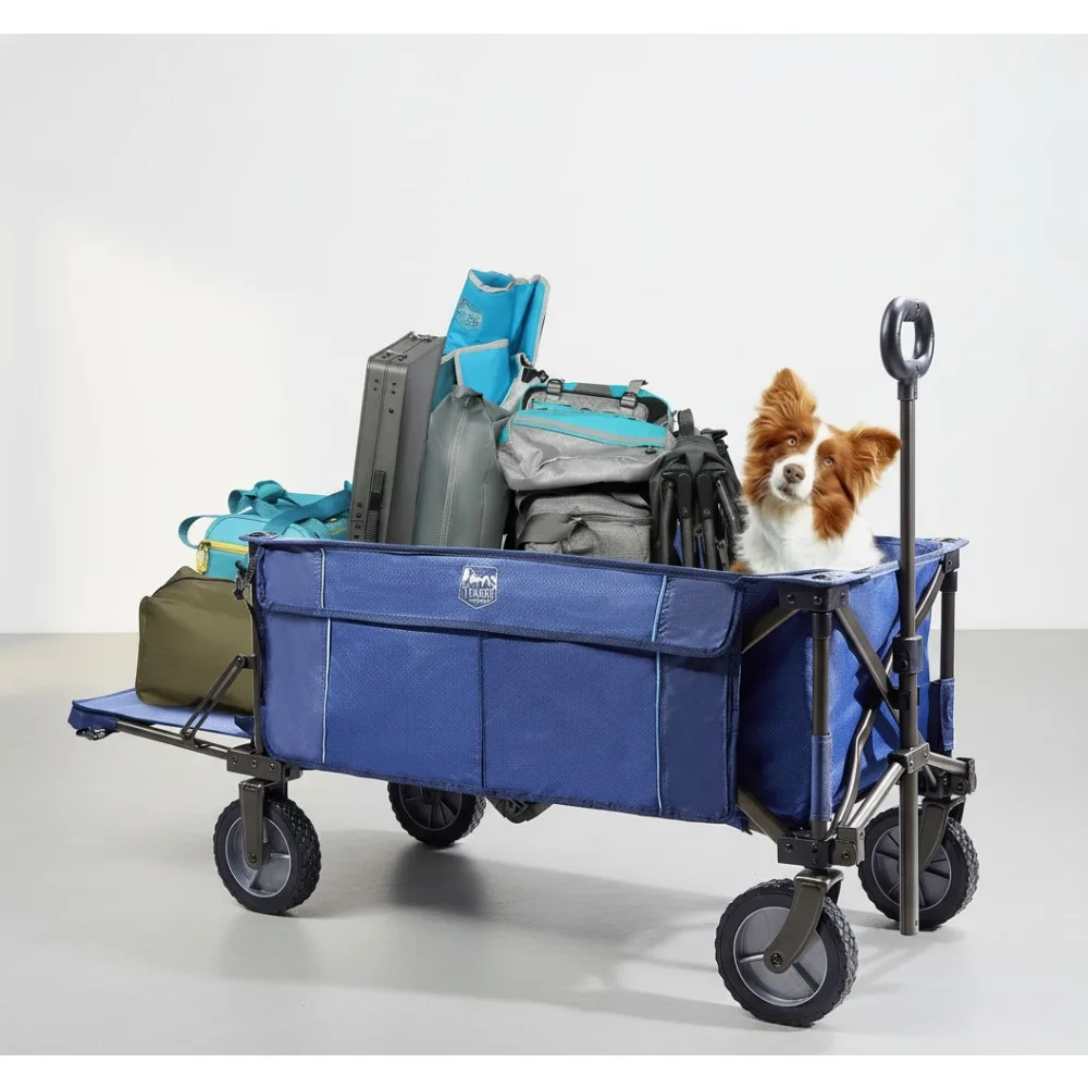 

Heavy Duty Collapsible Folding Wagon Cart with All-Terrain Wheels, 225lbs Capacity for Outdoor Camping Beach Shopping