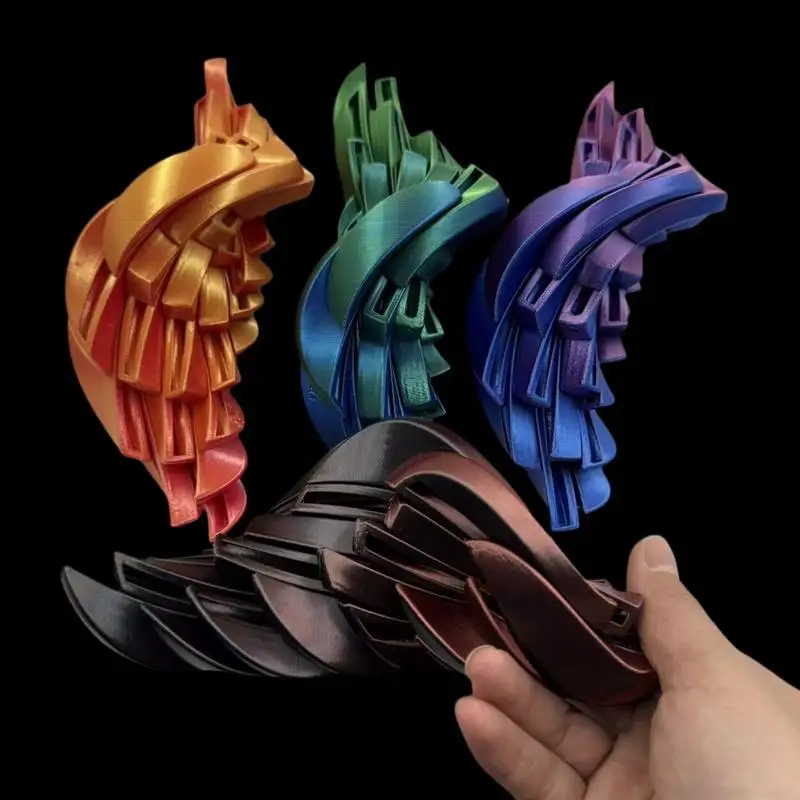 Single Item 3D-Printed Stress Relief Twistsphere Toy, Rotating Gears Fidget Gadget & Slime Ball With Liquid Flow Design