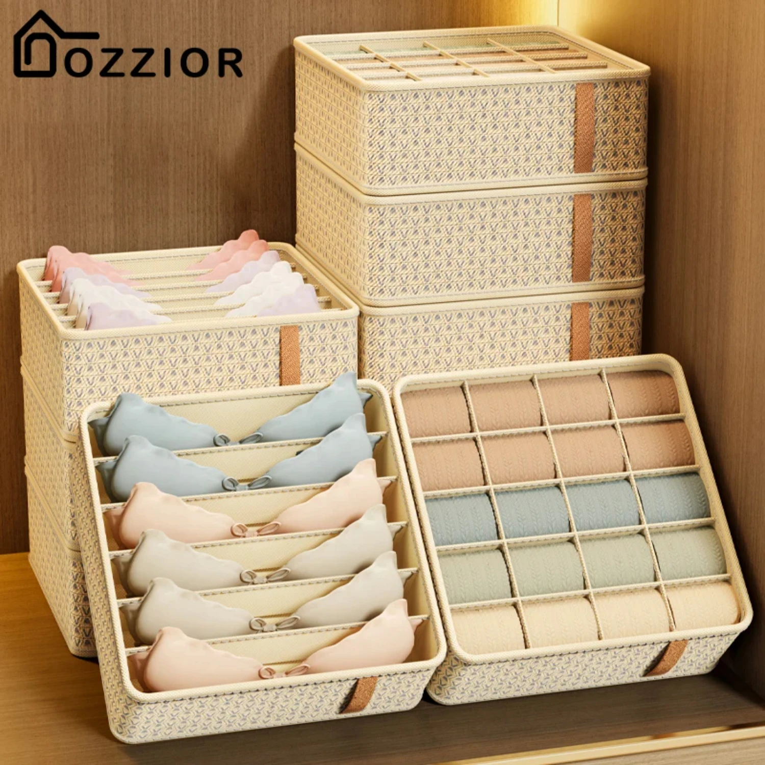 Foldable Underwear Box Organizer for Bedroom Clothes Storage - Cabinet Organizer for Socks, Pants, and more - Drawer Organizers 