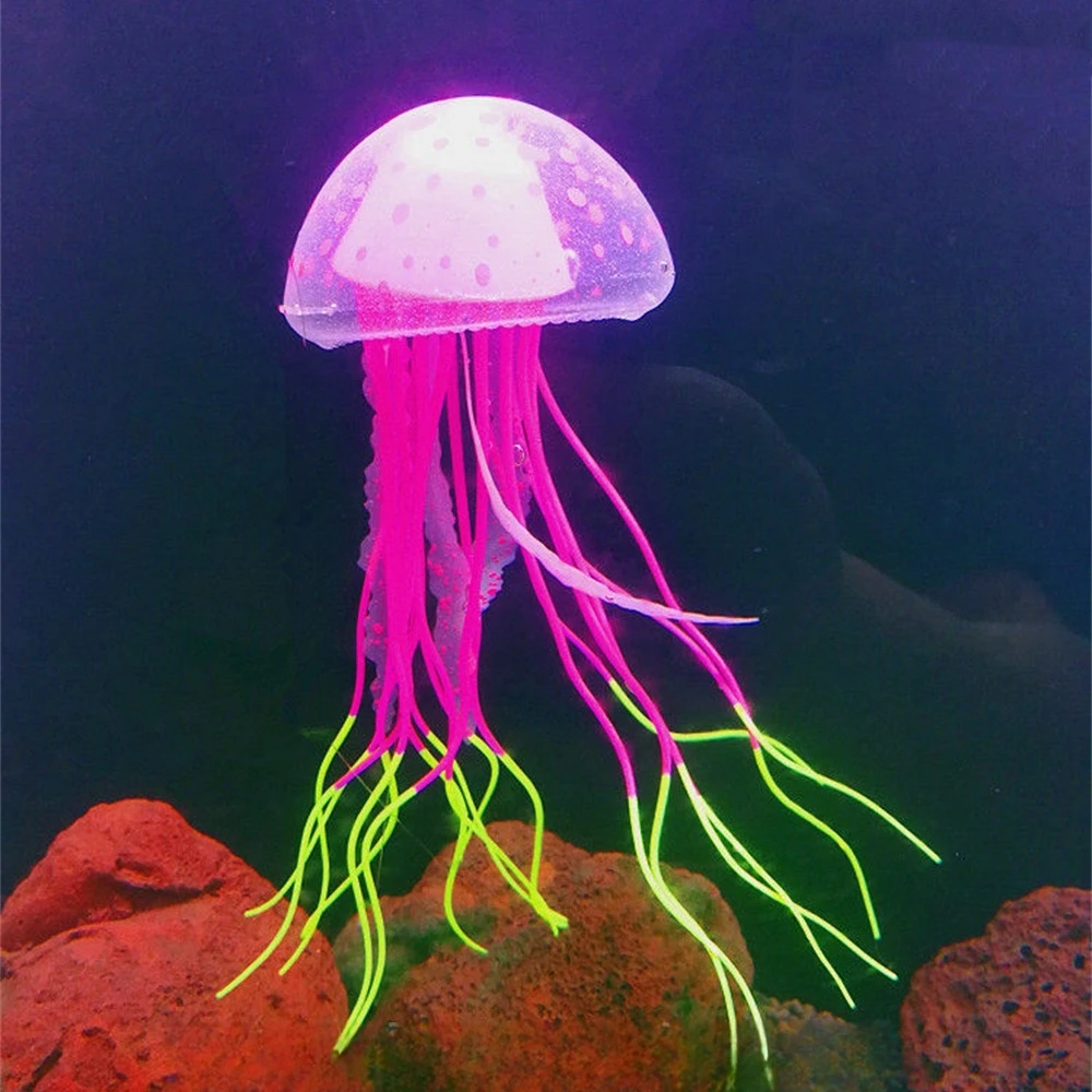 Colorful Artificial Jellyfish Glowing Aquarium Simulation Ornaments Fish Tank Live Luminous Decor Aquatic Landscape Pet Supplies