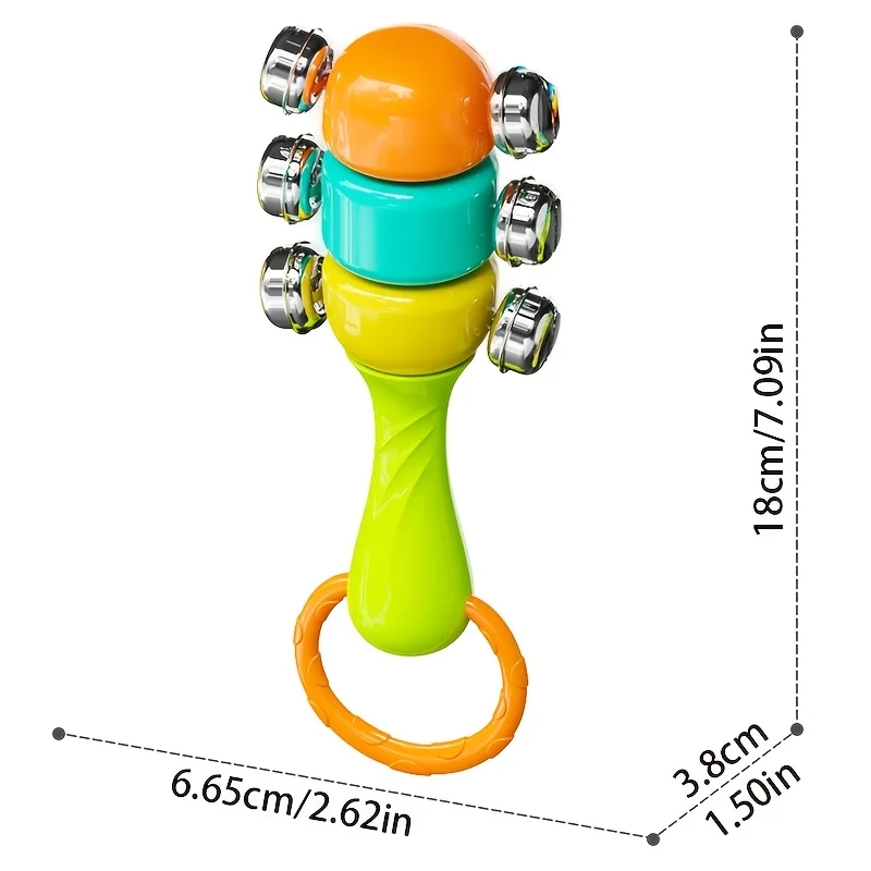 Bebê mão manivela sino brinquedo montessori instrumento musical dentição areia martelo mão sino cedo auditivo brinquedo de educação sensorial