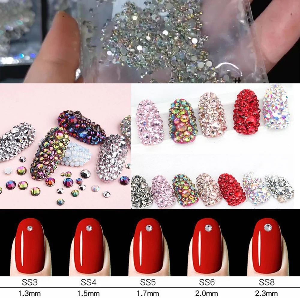 Gemmes scintillantes S3/S4/S5/Dock/S8, verre plat astronomique, diamant Nail Art, biscuits cristal, ornement non correctif, décoration de manucure bricolage, téléphone